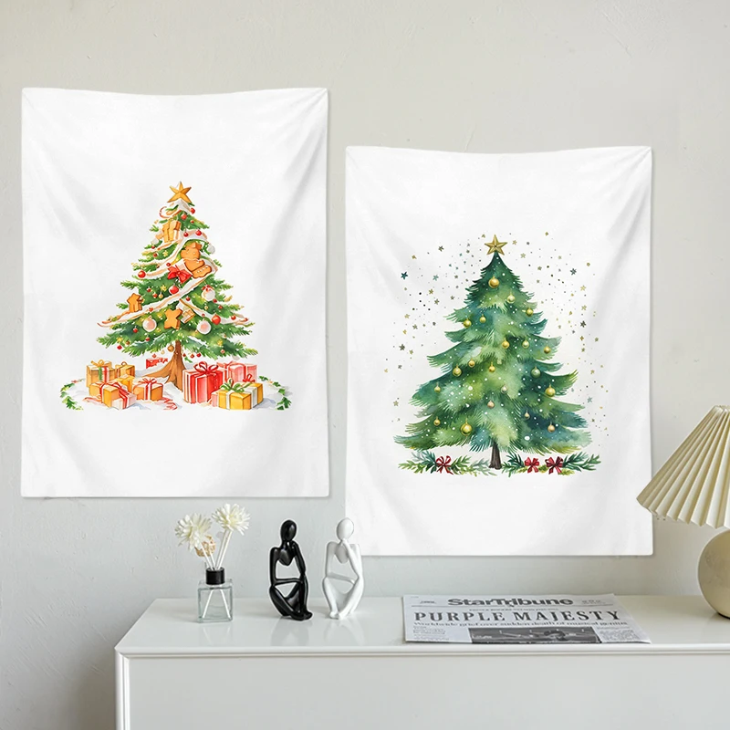 Christmas Decoration Tapestry Wall Hanging Cloth Home Background Supplies Christmas Curtain New Year 2025 Home Decoration 