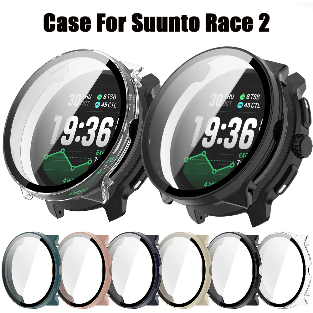 Funda protectora de pantalla de cristal con borde duro para Suunto Race 2, cubierta protectora de parachoques, Accesorios inteligentes para Suunto Race 2