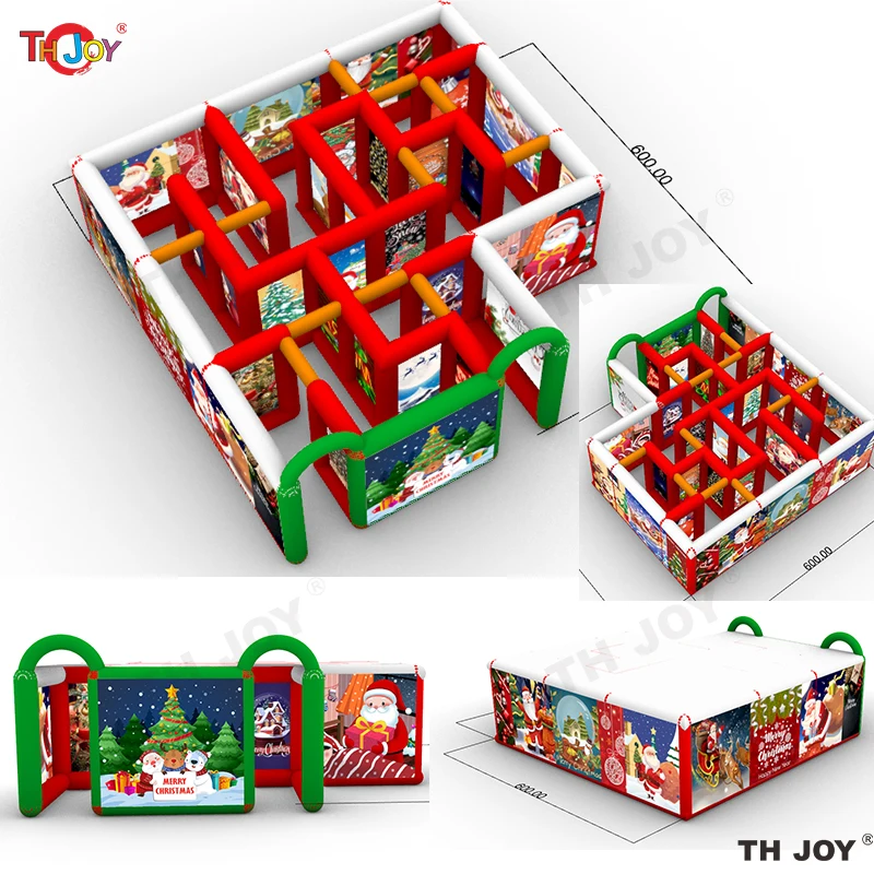 Labirinto inflável do Natal, impressão completa Halloween Labyrinth Haunted House, forma de L, 6x6m, para a venda