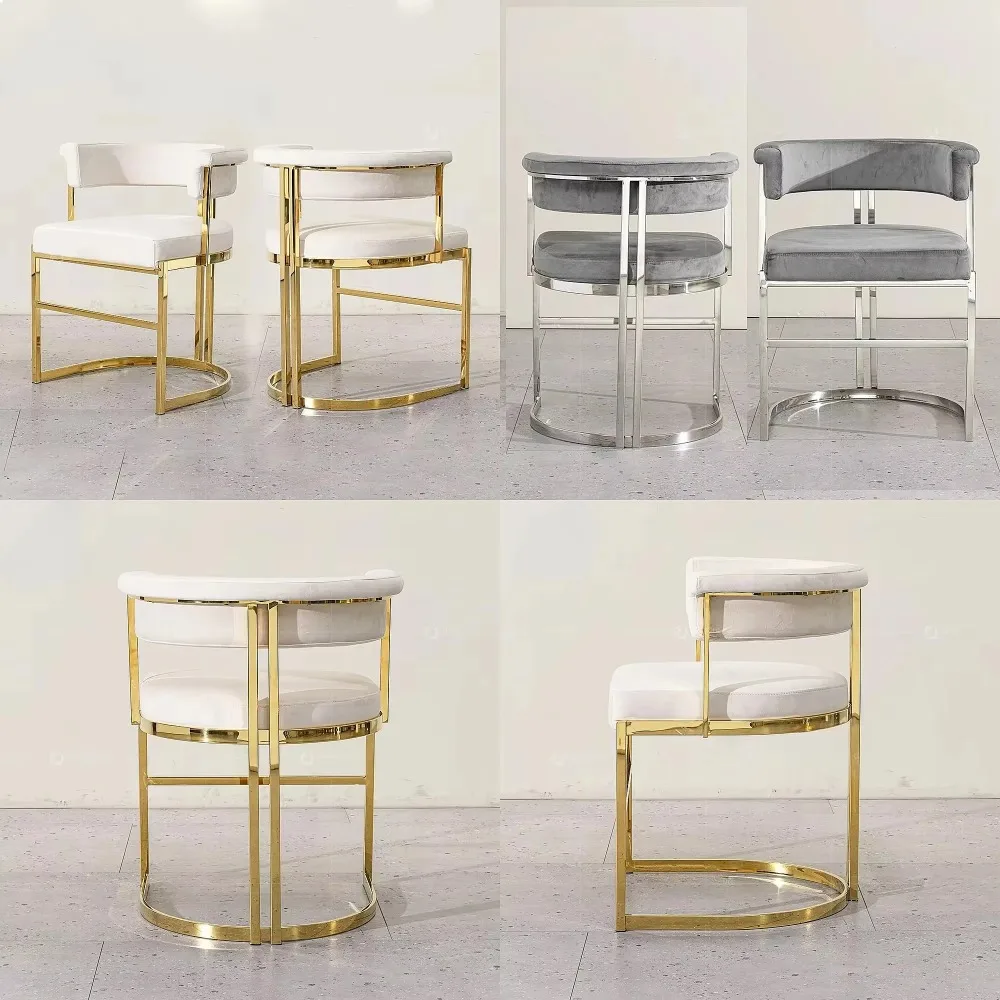 Stainless Steel Dining Room Furniture Foshan Supplier Dining Chairs Modern Gold Dining Chairs