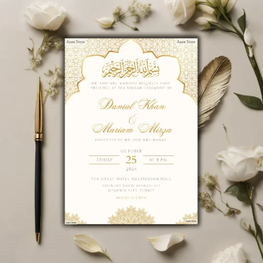 Personalisierte elegante Henna-Tag-Einladung, individuelle muslimische Hochzeit, Willkommenskarte, Design, Druck, Verlobung, Party, Dekoration, Brautparty