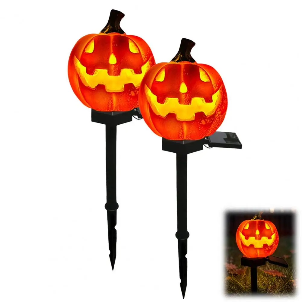 Solar Halloween Pumpkin Light, Waterproof Garden Solar LED Light, Outdoor Solar Pumpkin Lamp with Stake for Lawn Decoration