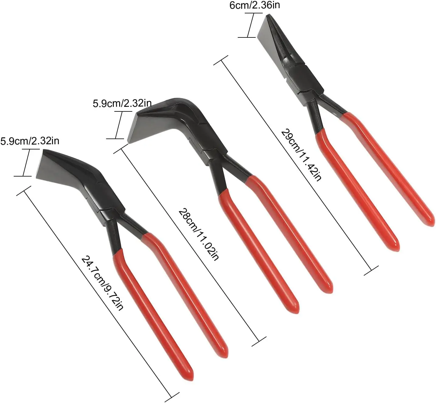 Набор из 3 плоскогубцев для гибки листового металла, ручные швы, прямые и 45 °   & 90 °   Гибочные плоскогубцы для ремонта листового металла