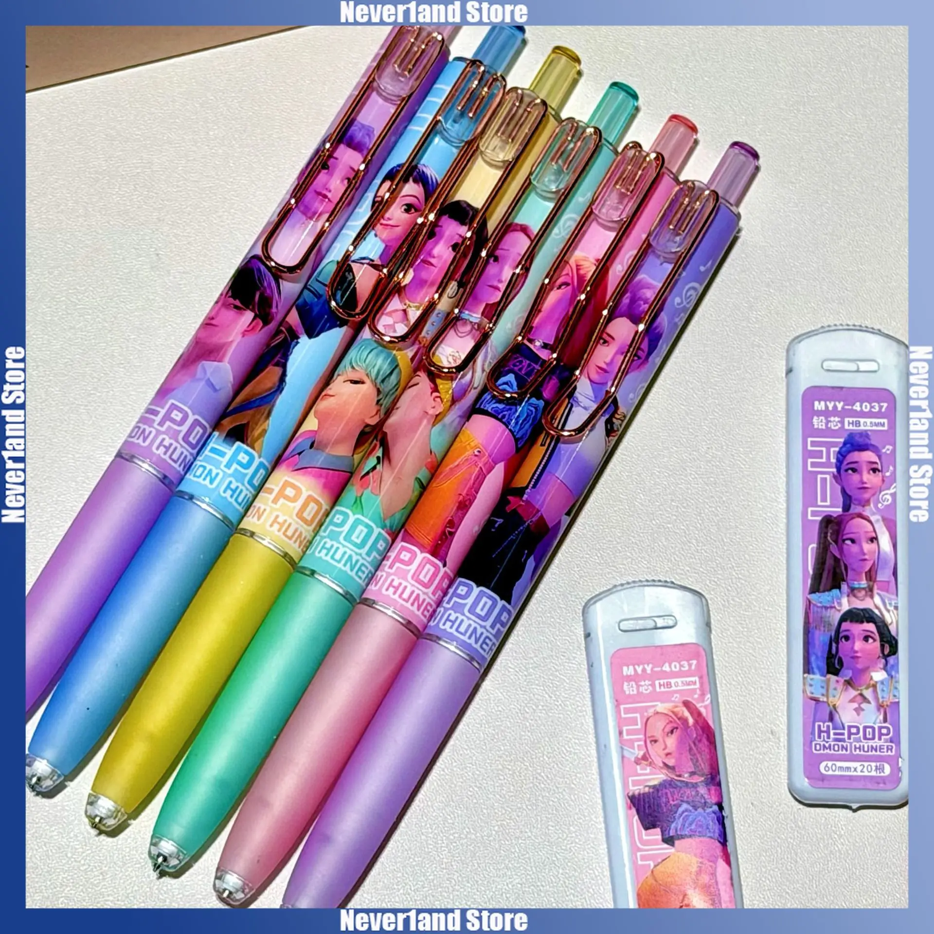 

Карандаш с героями мультфильмов со сменными стержнями, набор Rumi Mira Zoey Writinng, ручка для рисования Saja, школьные принадлежности для мальчиков и девочек, подарки