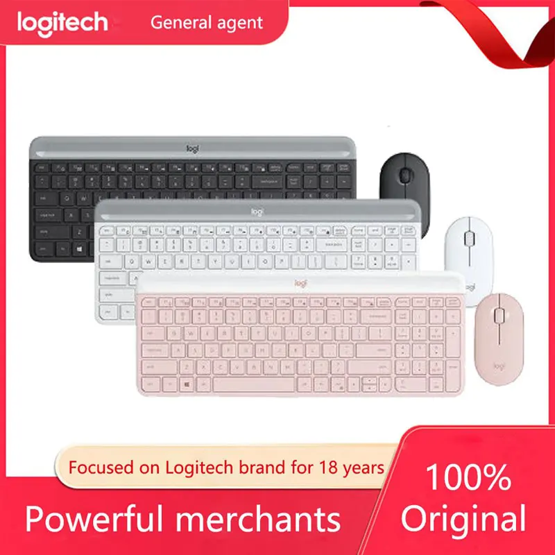 Logitech MK470 Wireless Silent Keyboard and Mouse Set, Lightweight and Portable Computer, Office Keyboard and Mouse Set