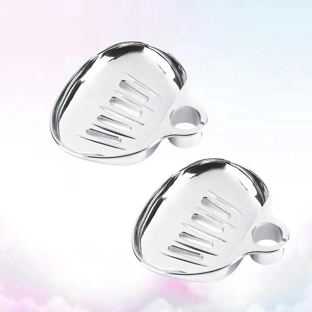 

2 Pcs Shower Rod Soap Tray Holder Dish Bathroom Accessories Storage -mounted