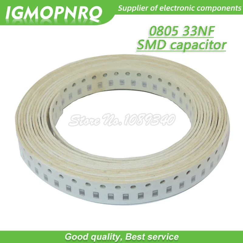 100pcs 33nF 0805-33nf Y5V Error 20% 50V 0805 SMD Thick Film Chip Multilayer Ceramic Capacitor