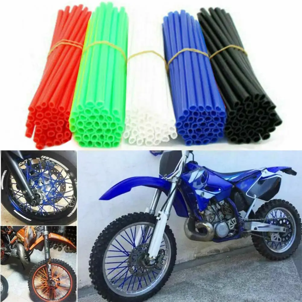 72Pcs Motorcycle Accessory Wheel Spoke Wrap Kit Protector Cover Motorcycle Bicycle Bike Dirt Bike Spoke Covers