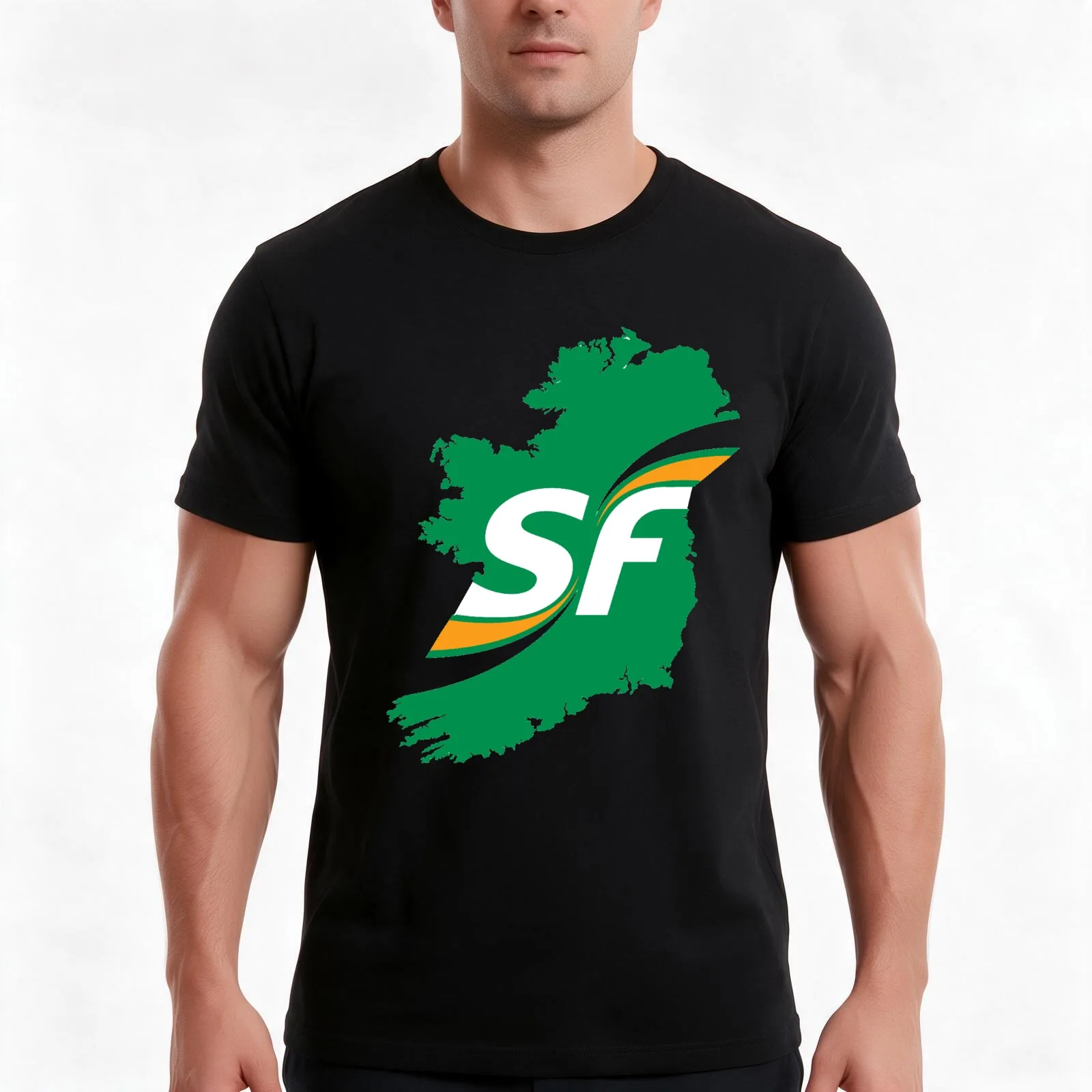 Sinn Fein Logo T-Shirt, Summer Casual Cotton Tee, Oversized Streetwear Tops, Vintage Graphic Print, Loose Fit Short Sleeve