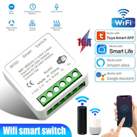 1/2CH WiFi Relay Switch AC 100-240V 16A Mini Smart Home Wireless Relay Smart Life Control DIY Switch Relay Module for Tuya App