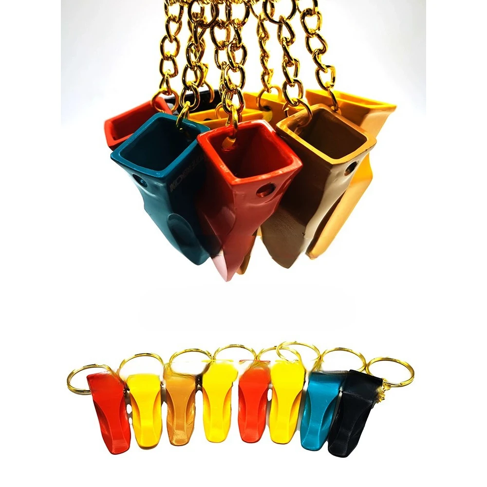 Digging bucket teeth keychain alloy simulation metal digging bucket keychain chain plate metal pendant small gift