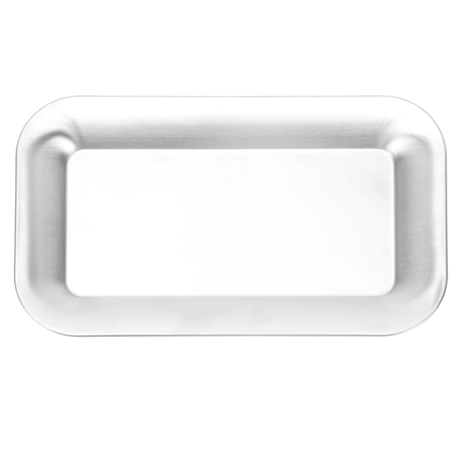 

1Pcs Food Serving Tray Stainless Steel Anti-Fall Easy Clean Metal Tray for Home Restaurant Hotel Use Home Supplies
