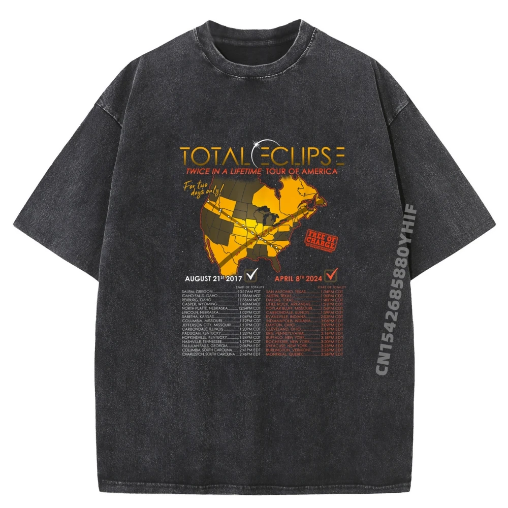 

Мужская футболка с графическим рисунком, мужские футболки с принтом Total Solar Eclipse Twice, мужская повседневная стираная футболка в винтажном стиле