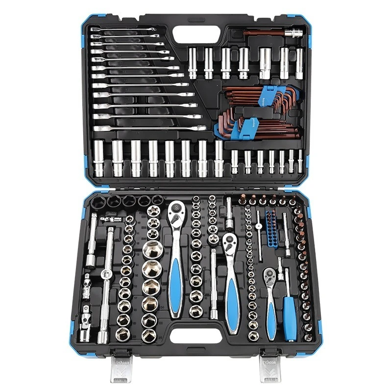 168 pieces auto repair sleeve wrench combination set dual-purpose ratchet batch head connecting rod set cover