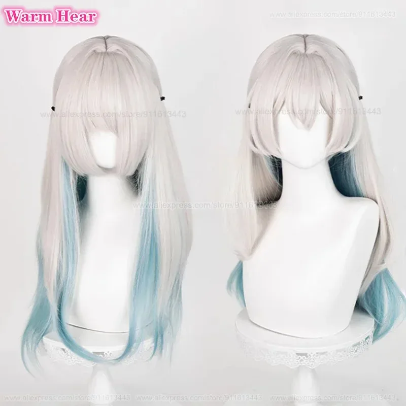 

zizi 2025 Высокое качество светлячок синтетическая игра длинный 67 см смешанный цвет градиент косплей аниме парик термостойкие парики для вечеринок + Fr