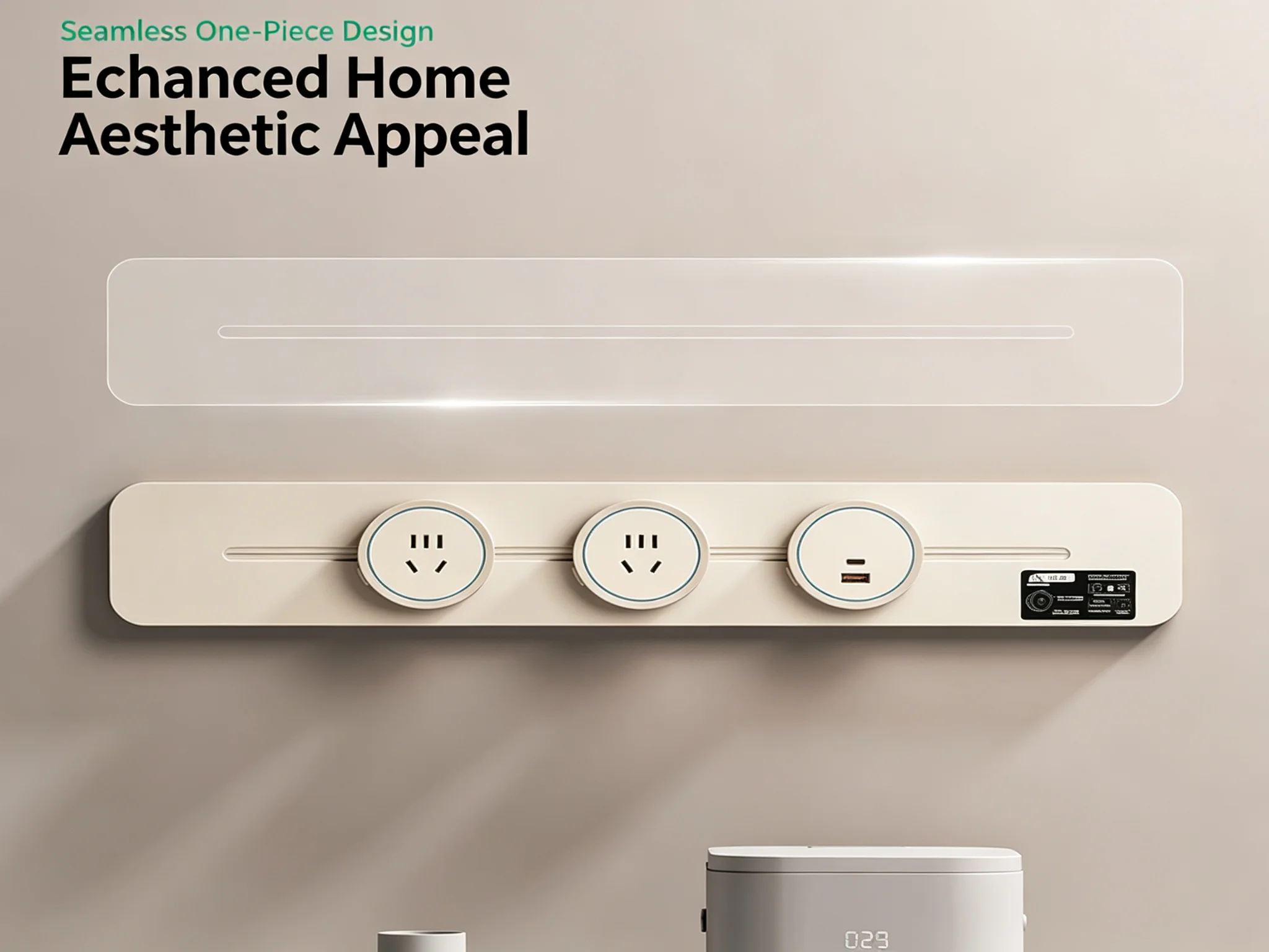 Sleek Designed Ultra Thin Track Socket Integrated Panel for Kitchen Islands Dining Sideboards
