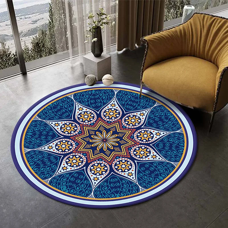 Bohemian American Style Runder Teppich Wohnzimmerteppich Sofa-Couchtisch-Teppich Schlafzimmer-Bettvorleger Couchtisch-Unterlage