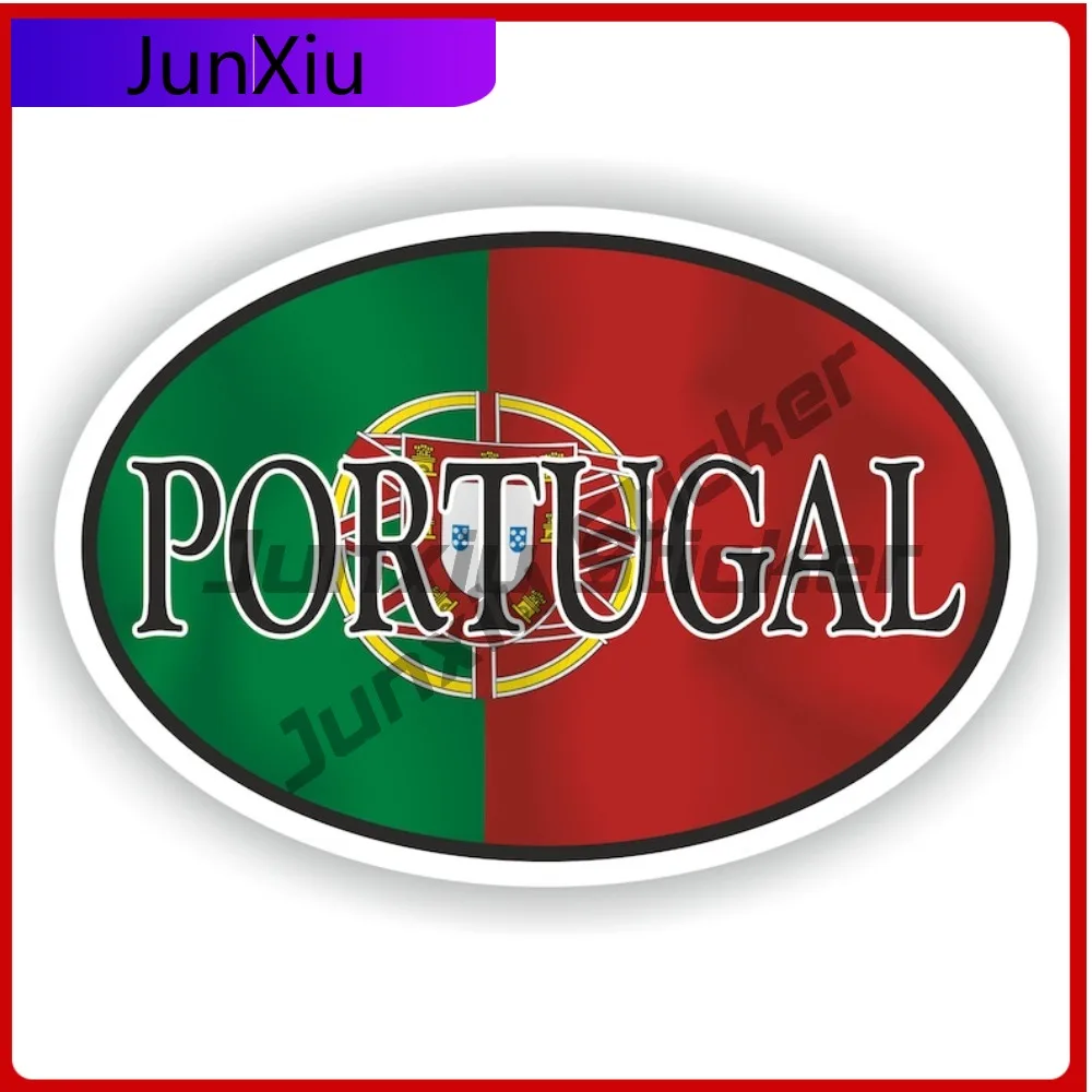 

Portugal Country Code Oval Sticker Cute Camper Motorcycle Fade Resistant Vehicle Decor Vinyl Decal For Car Truck SUV Window