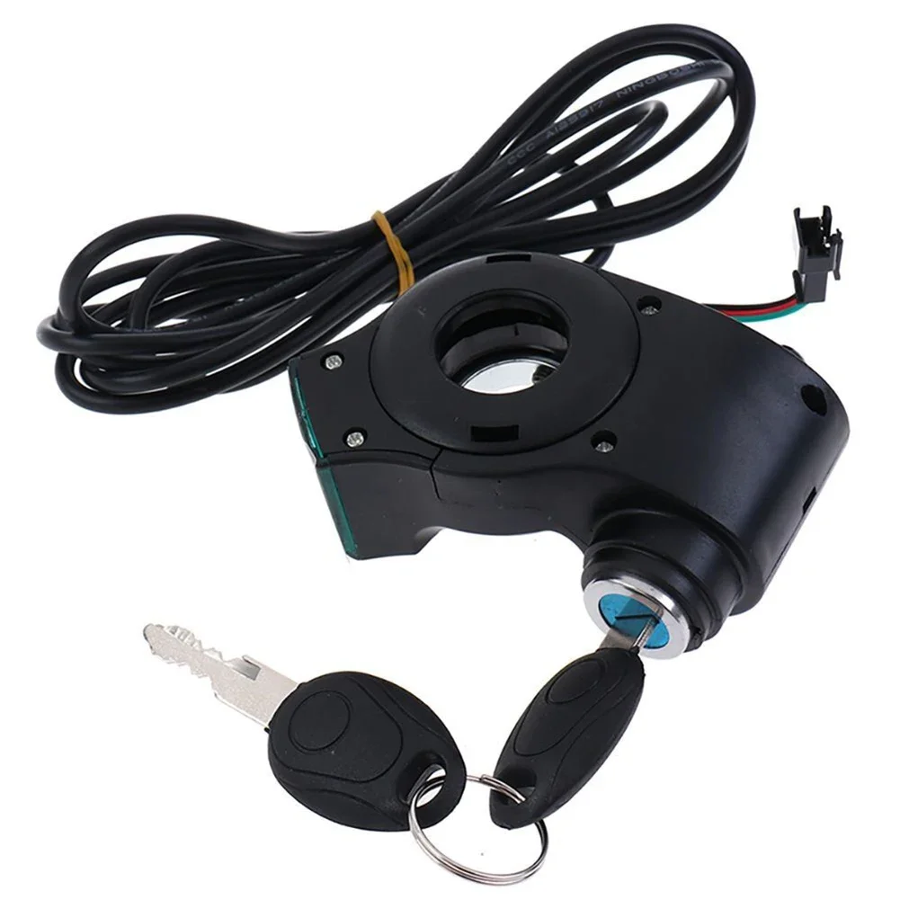 Power Switch Lock Battery Lock 24-72V Throttle Display Thumb Throttle Ebike Scooter With Key 1 Set 12V~84V Universal