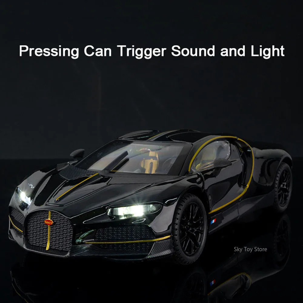 1:24 Tourbillon Eldorado modèle moulé sous pression jouet alliage voiture son lumière tirer arrière portes ouvertes voitures de sport miniatures garçon cadeau de noël