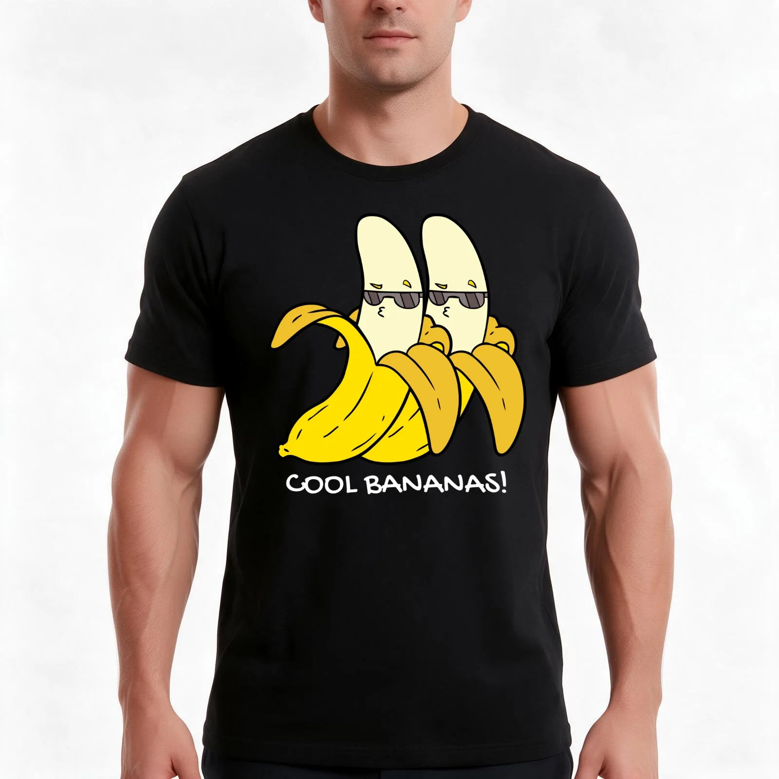 Cool bananas! Excellent, good stuff! Funny banana phrase. T-Shirt, Summer Casual Cotton Tee, Oversized Streetwear Tops