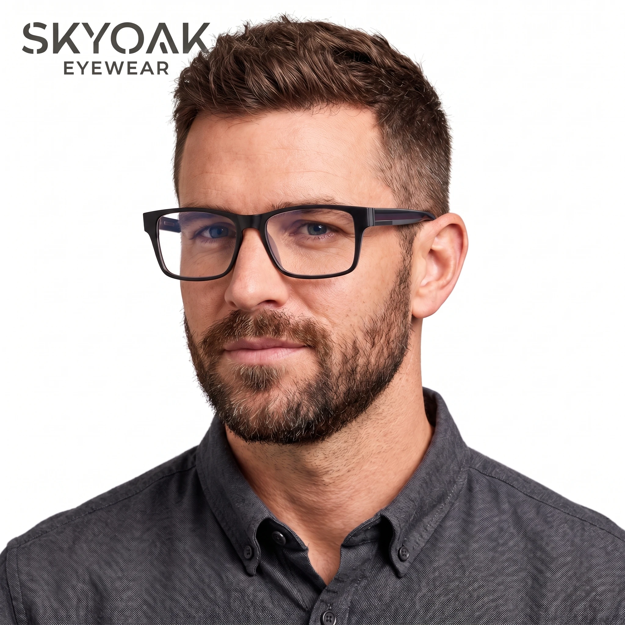 SKYOAK 2 Pack TR90 Progressive Multifocal Reading Glasses for Men, Thick Frame Anti Blue Light UV400 Computer Readers