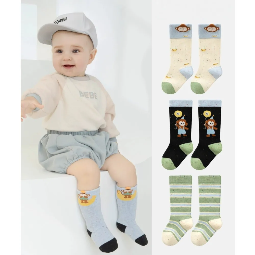 

4 Pairs Cute Kids Socks For Girls Boys Soft Cotton Baby Toddler Boy Girl Sock Cartoon Children's Short Socks Autumn Winter