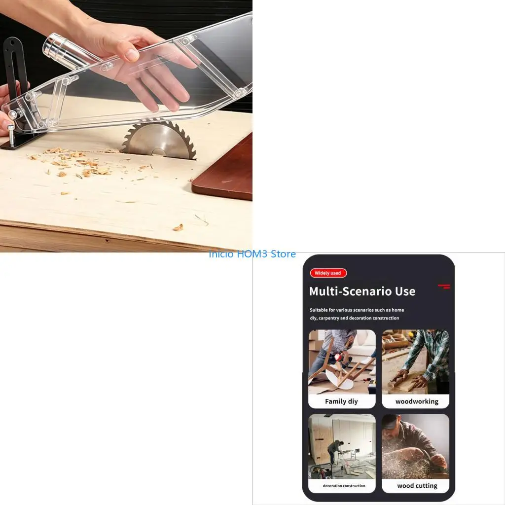 A5YD Table Sawing Dustproof Cover Acrylic Protective Sawing Blade Case Dispensing Cutter for 10-12Inch Woodworking Safety Shell