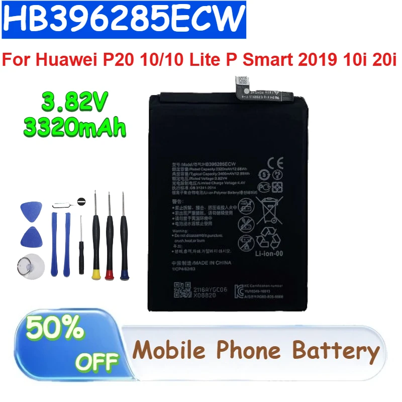 

HB396285ECW 3.82V 3320mAh Li-ion Polymer Battery for Huawei P20 10/10 Lite P Smart 2019 10i 20i Mobile Phone Batteries