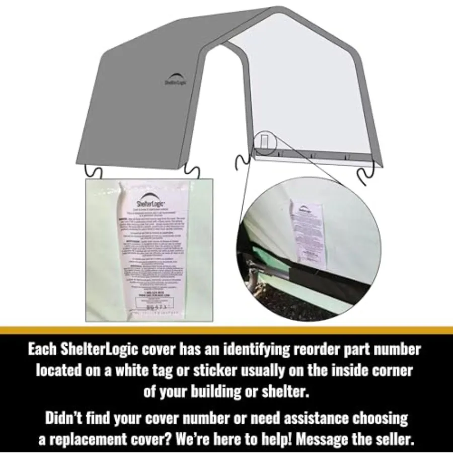 AutoShelter 10 x 20 ft. replacement cover kit for models 62680, 32680 heavy-duty 7.5 oz polyethylene, gray, weather-resistant,