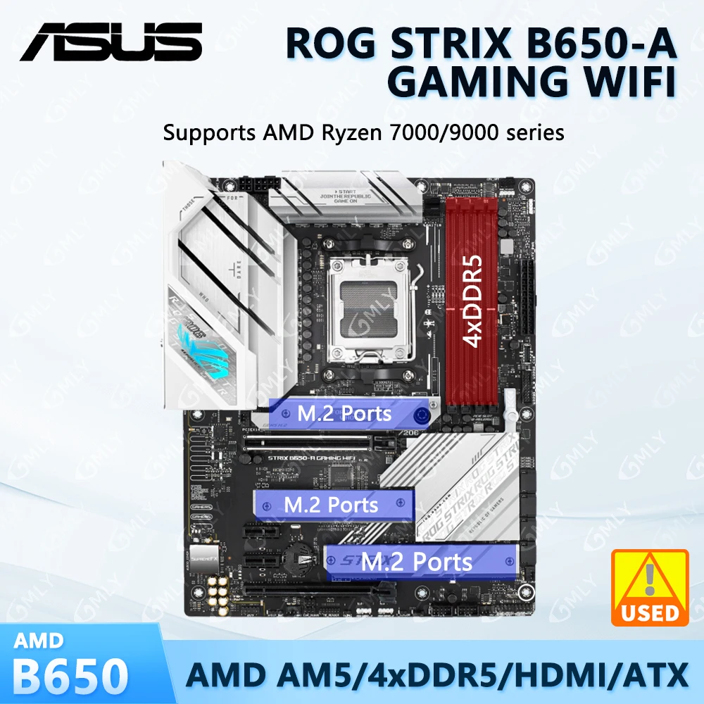 ASUS ROG STRIX B650-A GAMING WIFI Scheda madre Supporta Ryzen 7 7800x3D 7500F Processori AMD B650 4xDDR5 256GB HDMI AM5 ATX