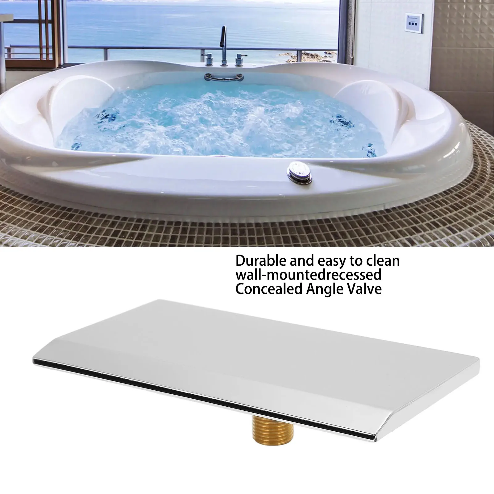 Waterfall Shower Head Bathtub Spout G1/2 External Thread Large Diameter for Bathroom Pool for SPA for Swimming Pool