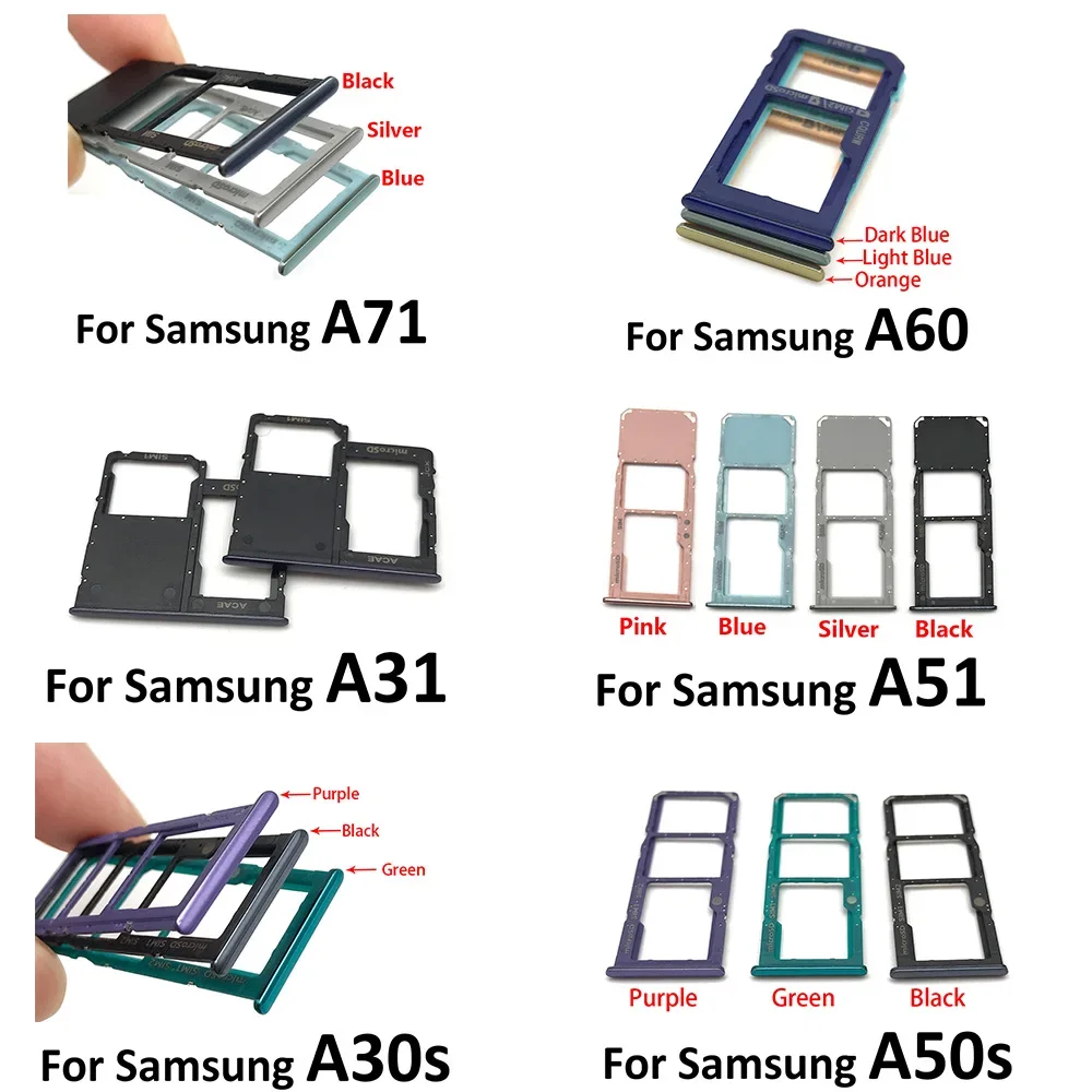 New SIM Card Adapter And Micro chip slot drawer SIM Card Tray Holder With Pin For Samsung A30S A50S A31 A51 A71 A60