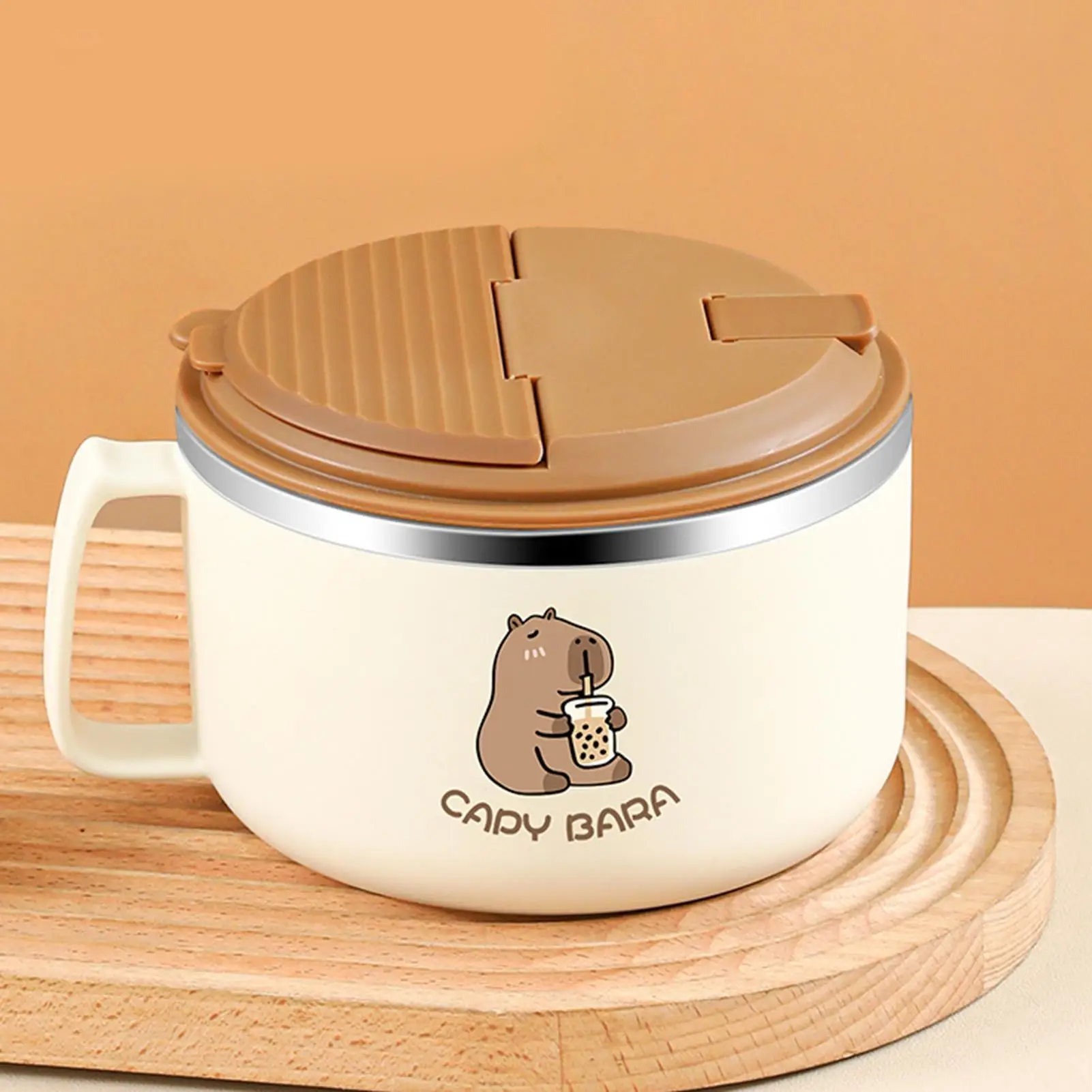 

Ramen Bowl Set 1300ml Capybara Ramen Bowl with Chopsticks Large Capacity Tableware for Everyday Dining Soup Noodle Salad Cereal