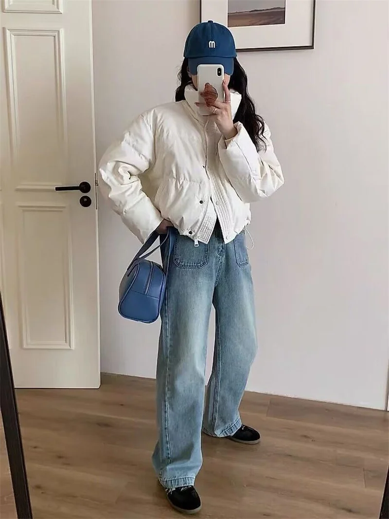 Winter Parkas Thick Bread Coat2026New Disposable PU Leather Down Cotton-Padded Jacket Women Short Warm Cotton Padded Coat Female