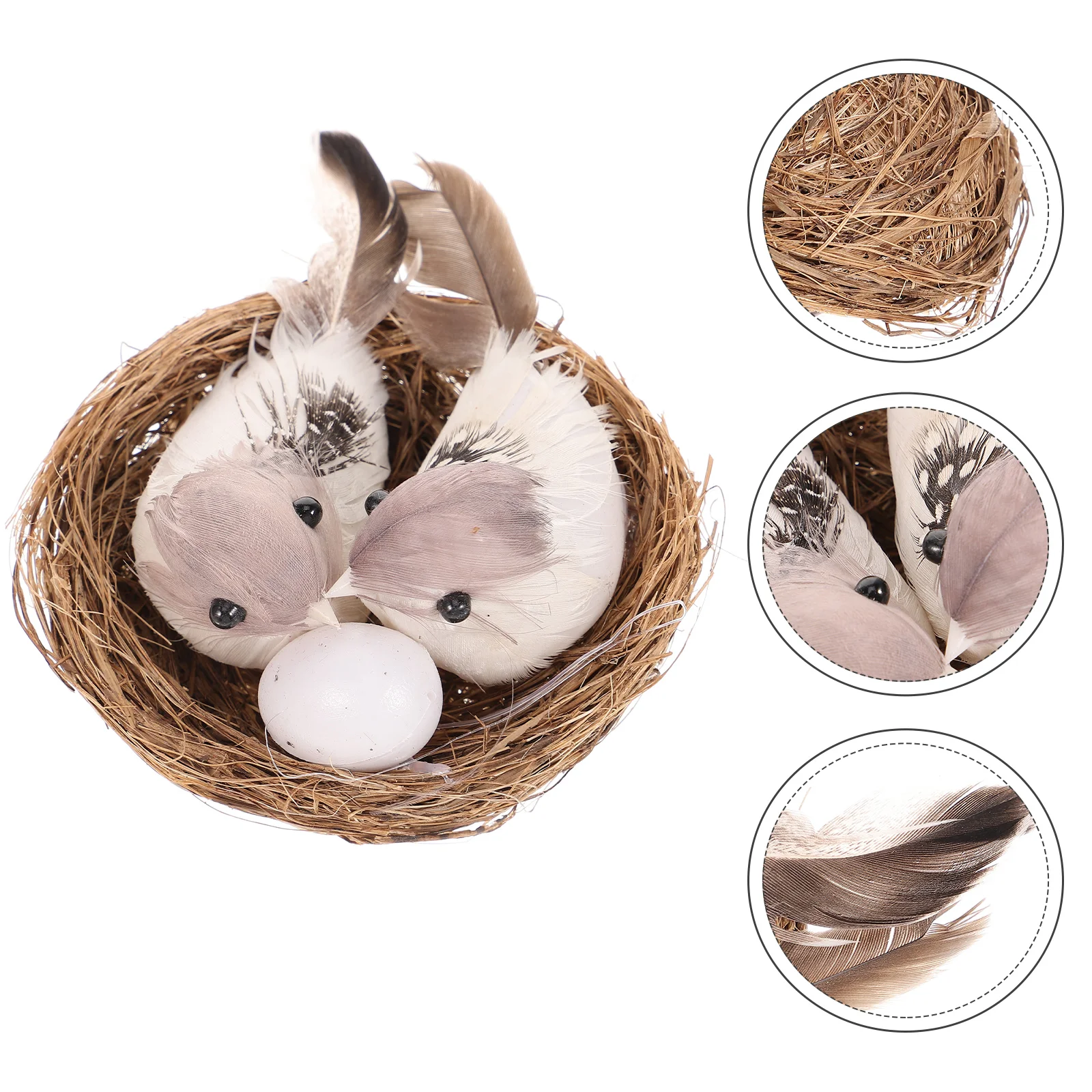 

Polygonal Napkin Ring Simulation Birds Nest Decor Desktop Fake Ornament Rattan Mini