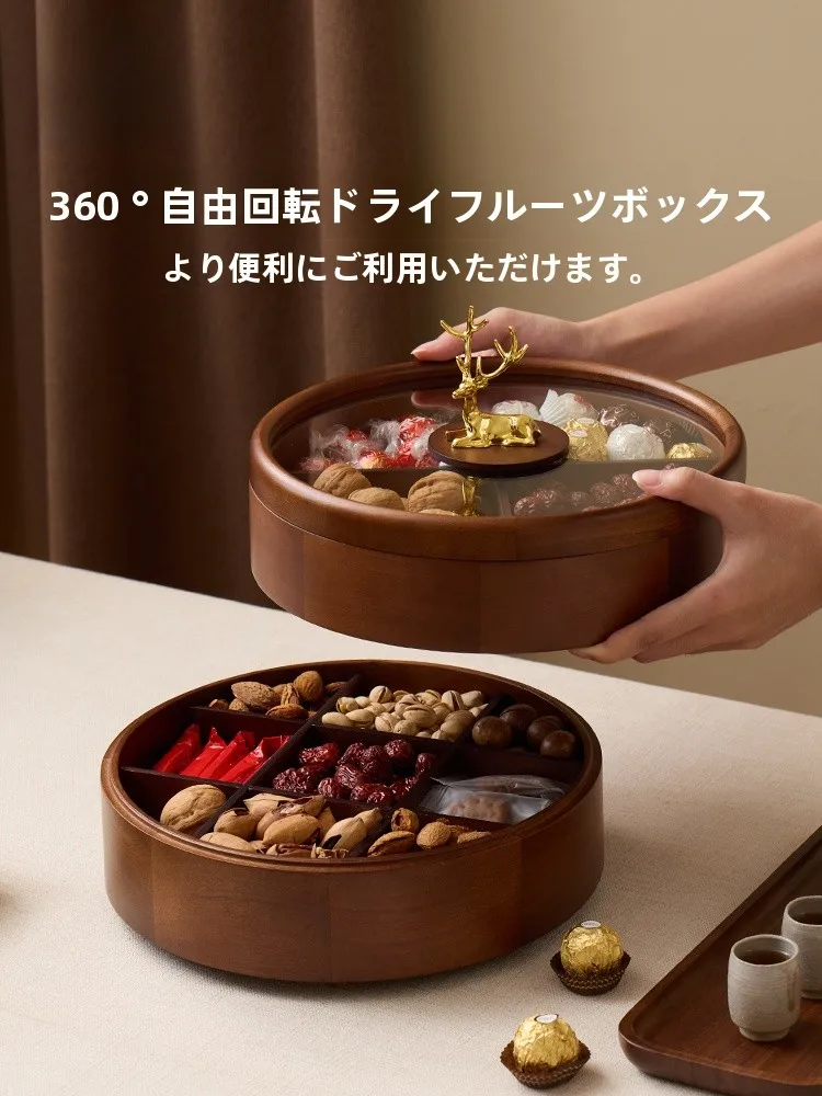 

Новогодняя деревянная коробка для конфет Fanhuan: Роскошная винтажная тарелка ручной работы для орехов и сухофруктов для свадеб и гостиных