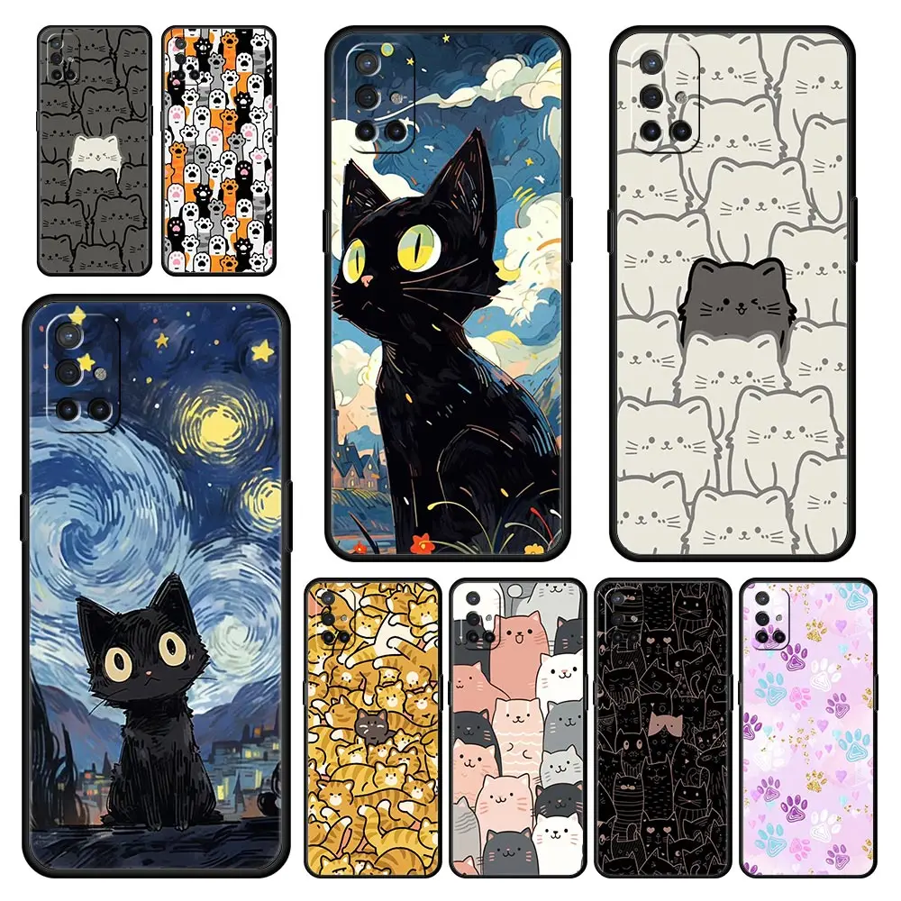 

Phone Case For OnePlus 11 10 9 Pro 9T 12R 10R 9R 9RT 10T 8T 8 7 6T 7T Nord 2T CE 2 5G N200 N10 N100 Soft Cover Cat-Printed
