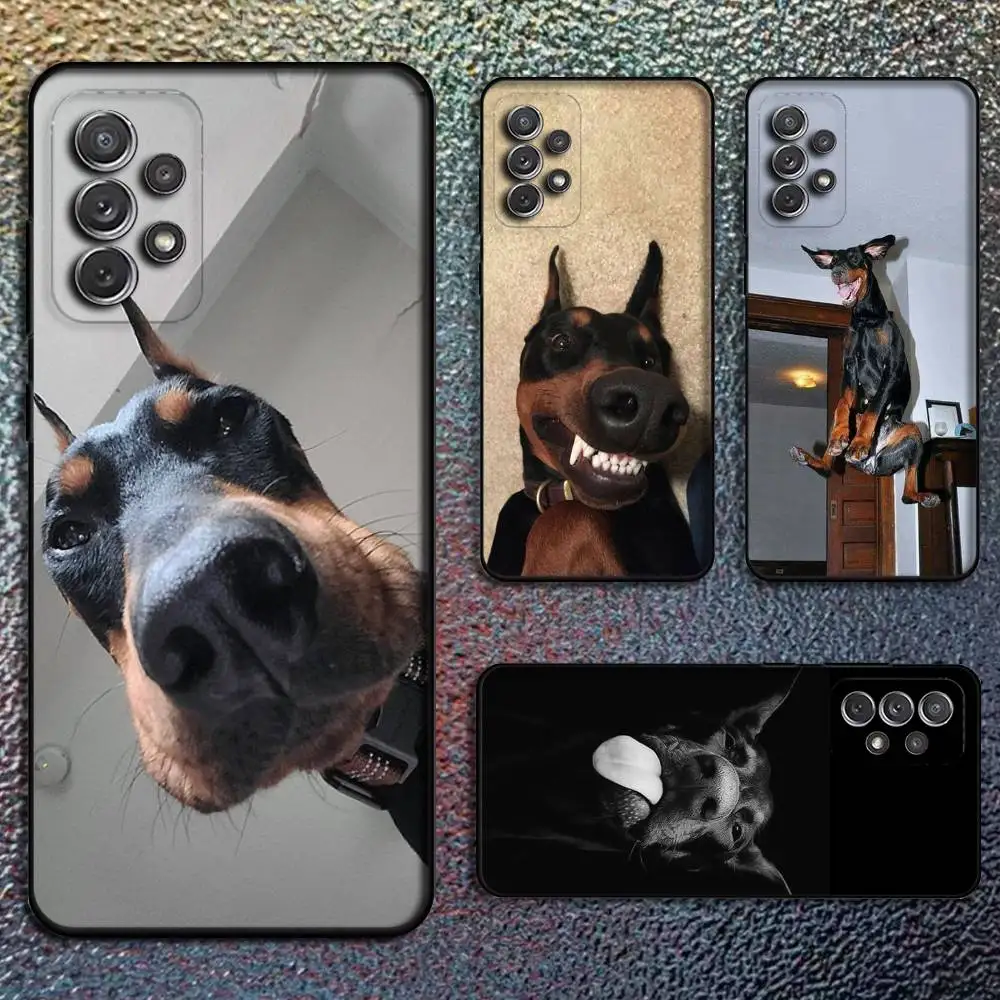 

Funny Dog Doberman Phone Case For Samsung S25,S24,S21,S22,S23,S30,Ultra,S20,Plus,Fe,Lite,Note,10,9,5G Black Cover