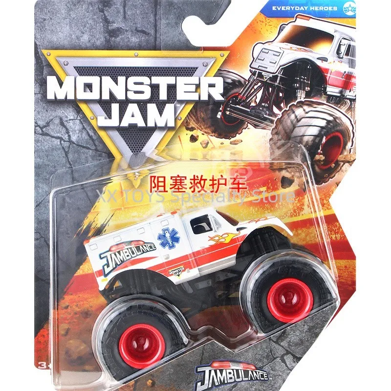 Monster Jam Monster Truck Schaal 1:64 Gegoten Voertuig Sparkle Smash Thunderroarus Monster Truck Jongens Off-Road Racing Collectible