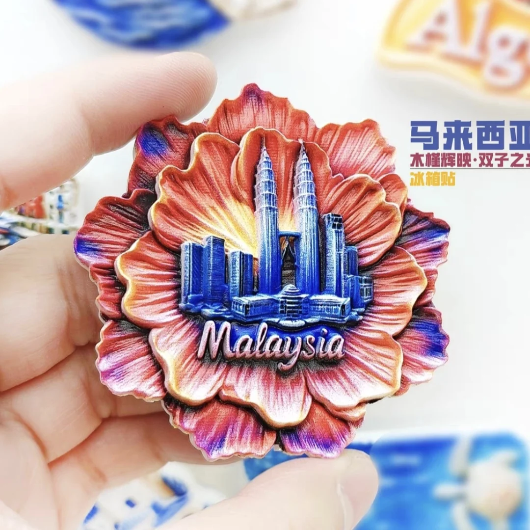 Asia Malaysia Resin 3D Fridge Magnets Tourism Souvenir Refrigerator Sticker Handicraft Gift Decoration