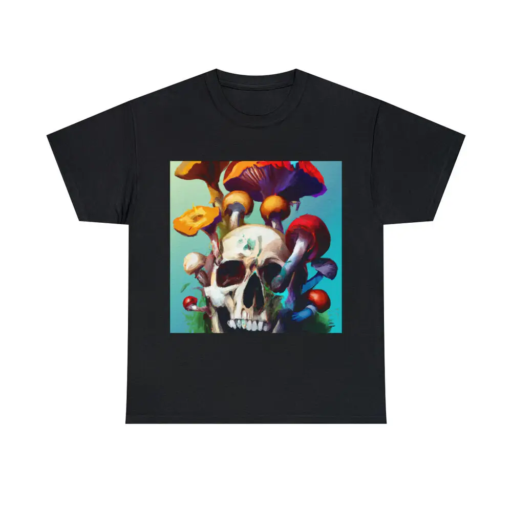 Mushroom Skull Nature Ecology T Shirt Toadstool Psychedelic Art Tee Adult