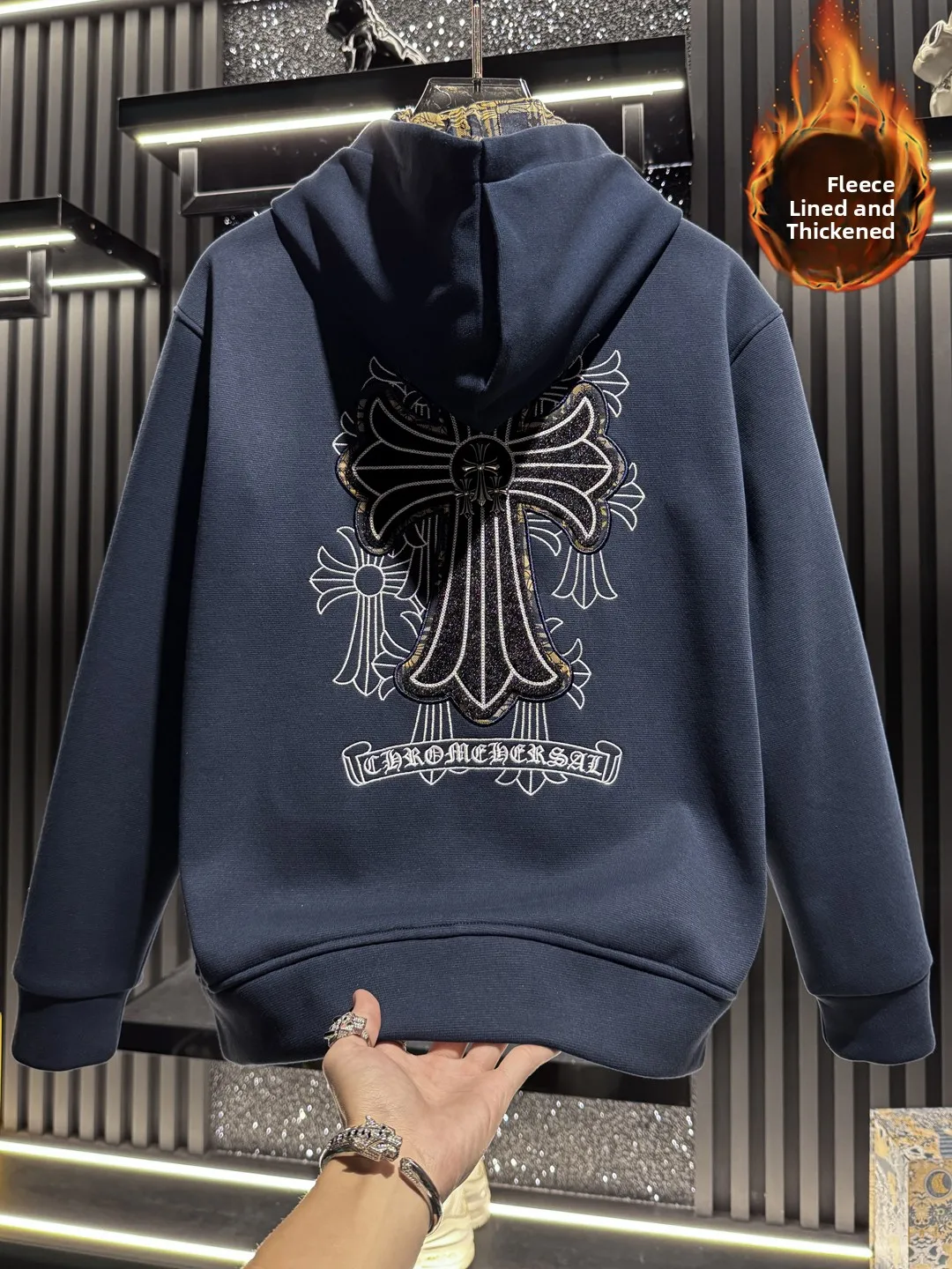 

Мужская модная толстовка-кардиган с вышивкой и капюшоном, осенне-зимняя, трендовая, брендовая, с капюшоном-шапкой