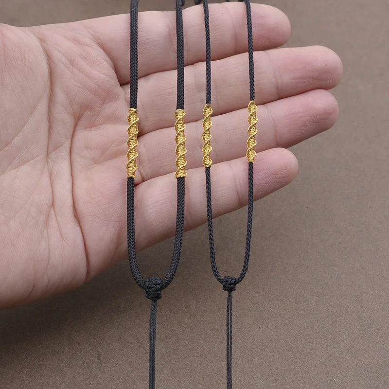 

Jewellery Making Accessories Handwoven Necklace Chain With Beaded For Jewelry Golden Thread Chains DIY Jewelry Exquisite Rope