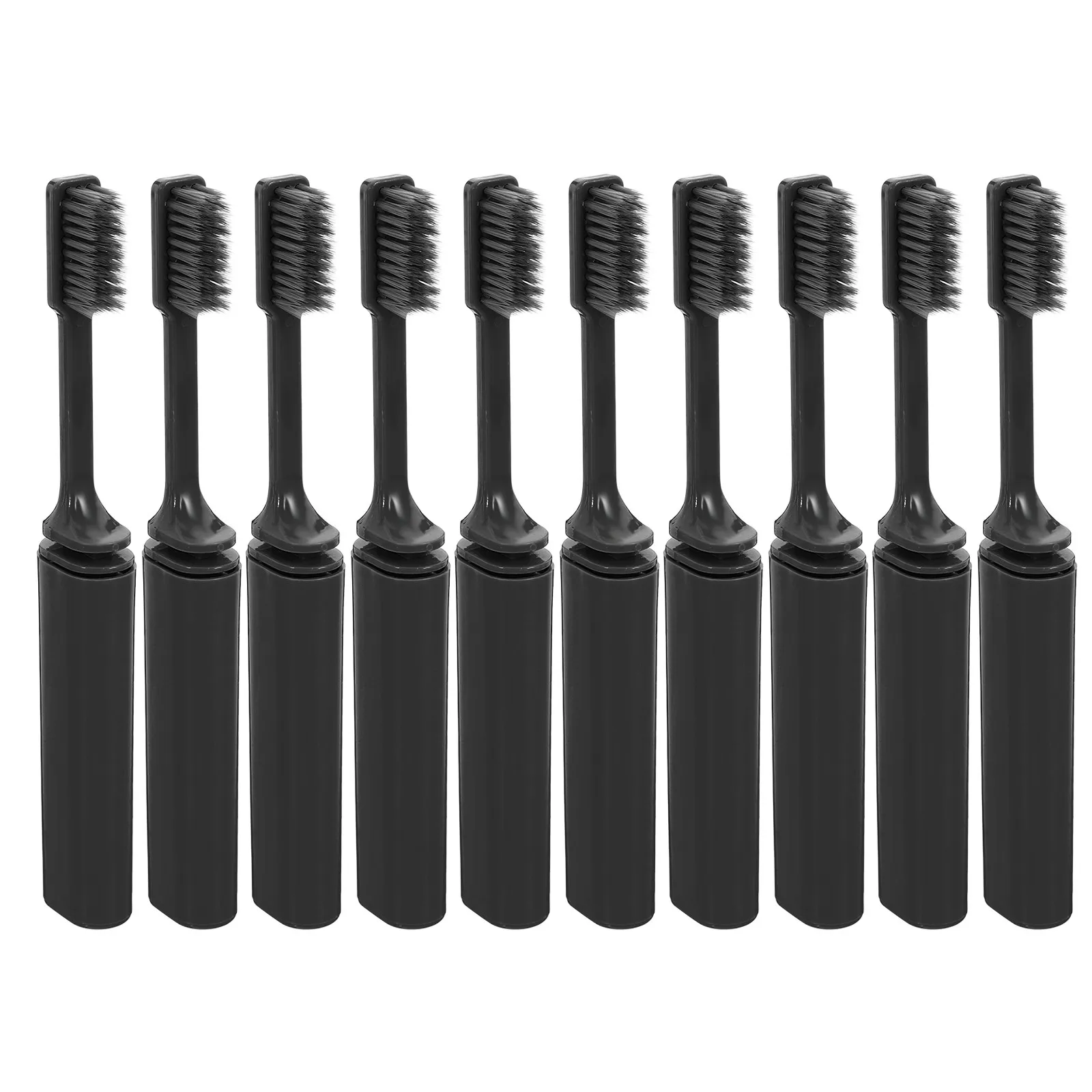 

10Pcs Portable Folding Toothbrush Travel Size Soft Bristle Compact Dustproof Toothbrush Holder Case for Business Trip Camping