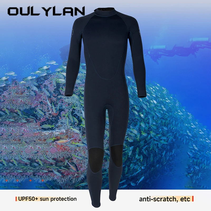 

Oulylan Men Full Body Wetsuits 3MM Neoprene Diving Suit Long Sleeved Keep Warm Surfing Suits Snorkeling Freediving Swimsuit