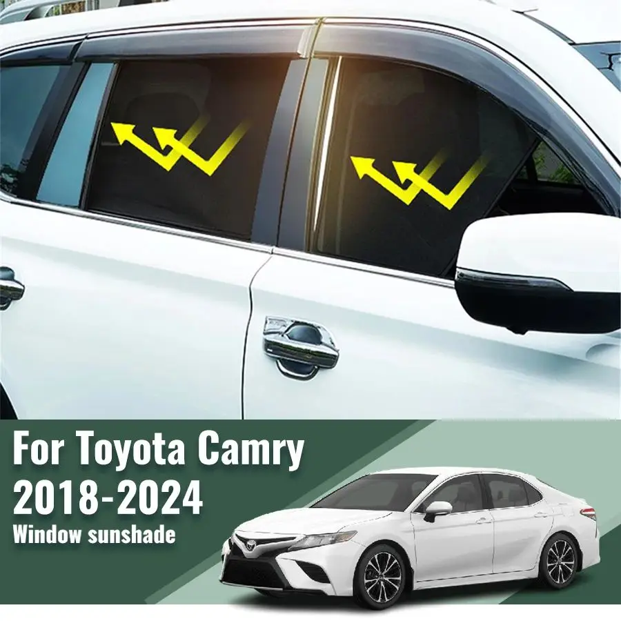 

For Toyota Camry XV70 2018-2023 2024 Car Sunshade Front Windshield Magnetic Mesh Curtain Rear Side Window Sun Visor Shade