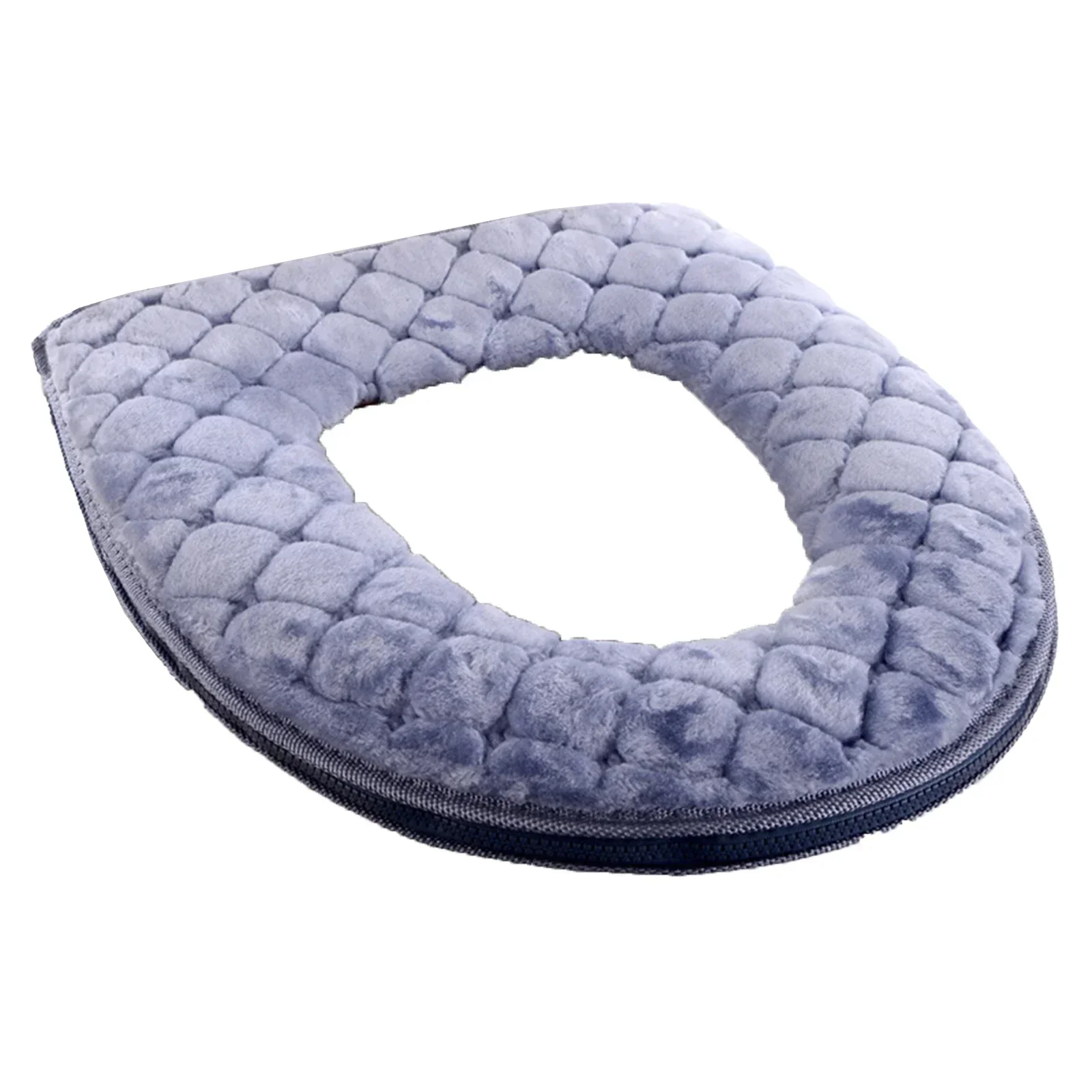 Winter Warm Toilet Seat Cover Mat Bathroom Toilet Pad Cushion Soft Washable Protective Cover Zippered Bathroom Toilet Mat