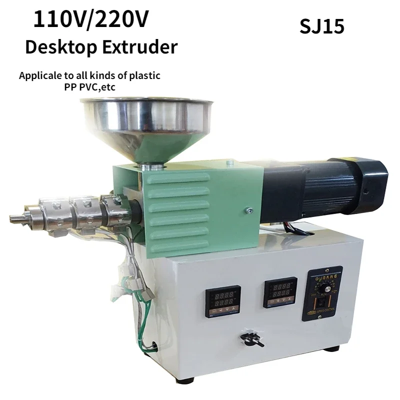 

110V/220V SJ15 Single Screw Extruder Desktop Plastic Injection Molding Machine Polymer Material PP ABS Extrusion Small Extruder