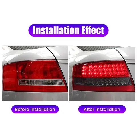 아우디 A6L 2005-2008 LED DRL 주행등 브레이크 플로잉 워터 플리커 테일 램프 테일라이트용 자동차 테일 라이트 어셈블리 한 쌍